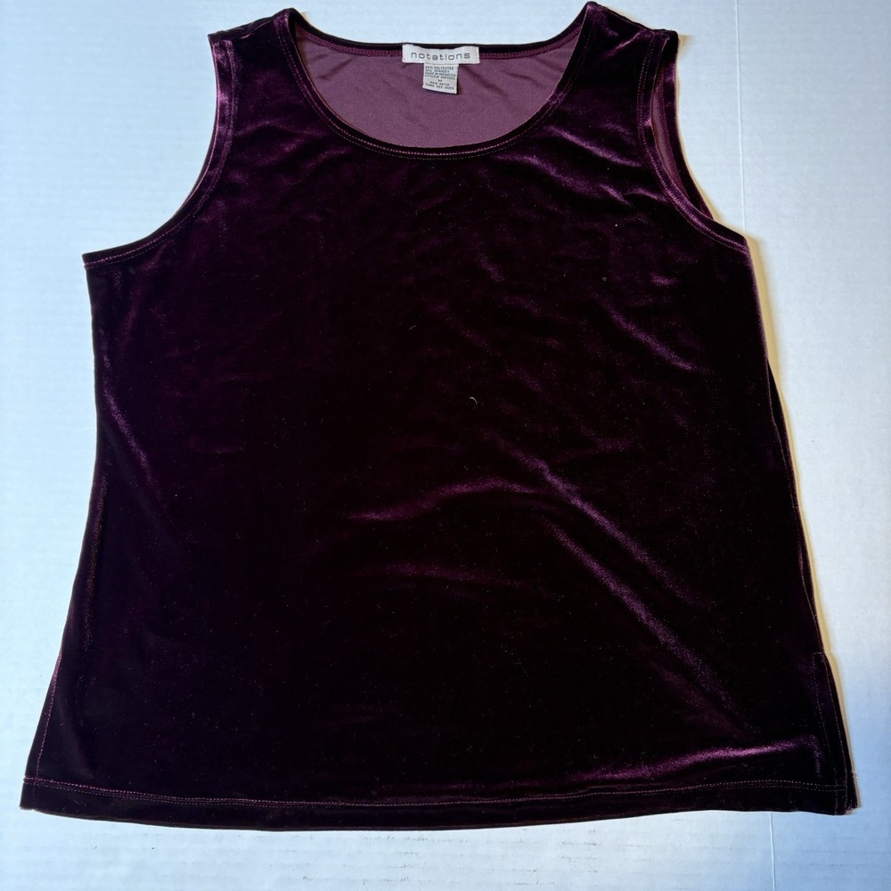Notations purple Red Velvet Shell Tank Top Womens Sz M A3721